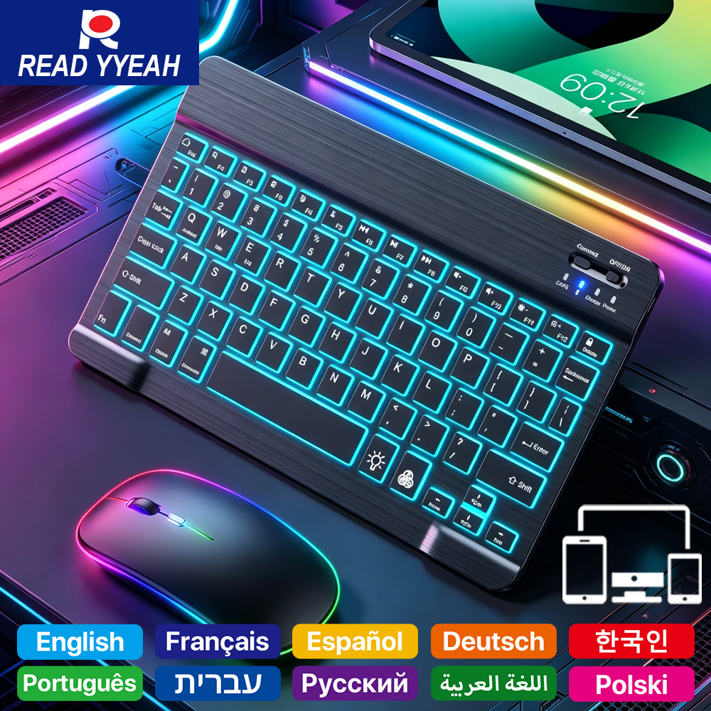 Laptop Accessories Combo - READ YYEAH RGB Backlit Bluetooth Keyboard