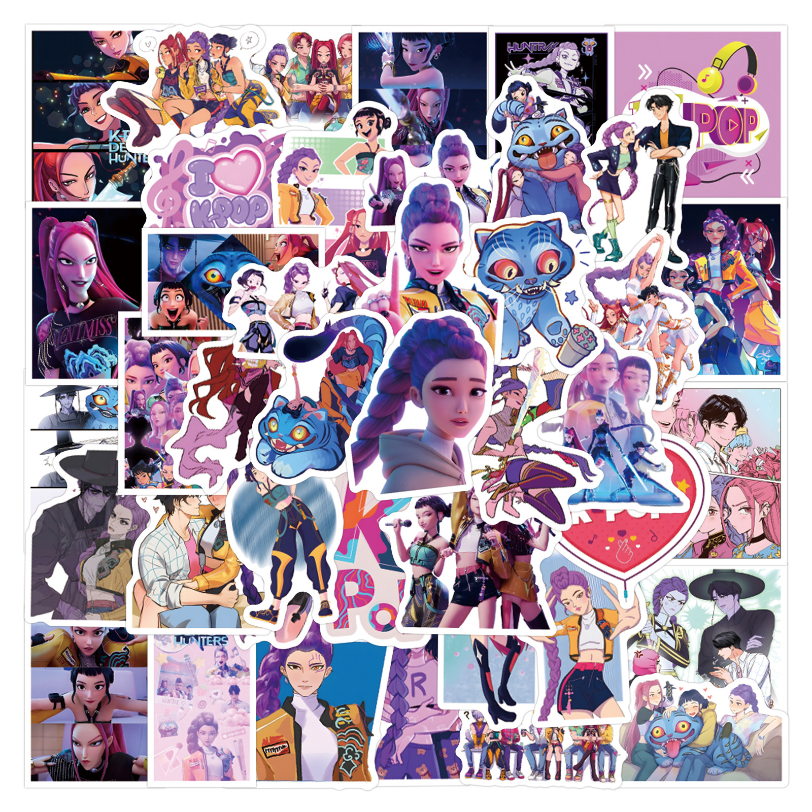 Laptop Accessories - 55/110pcs K-Pop Anime cartoon Stickers Animation