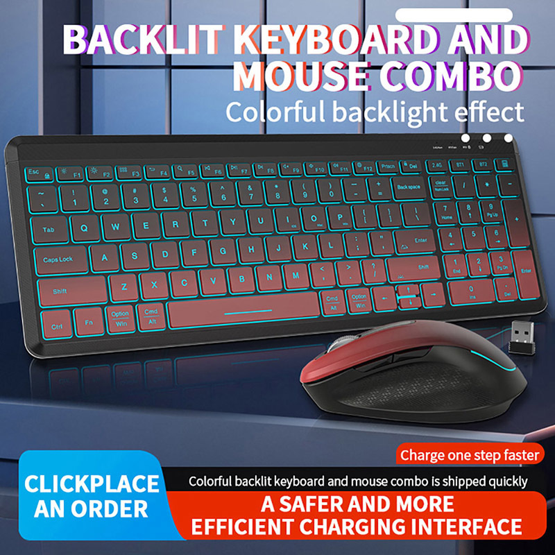 RGB Backlit Silent Wireless Ke - Laptop Accessories Combo reseña y precio