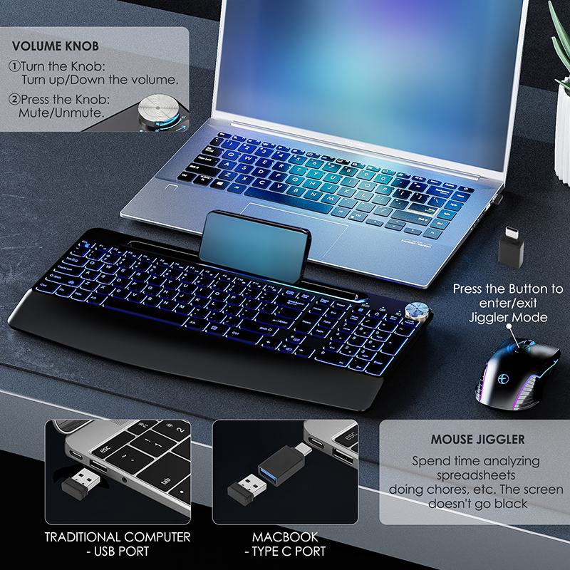 2.4G&Type-C Wireless Keyboard  - Laptop Accessories Combo reseña y precio