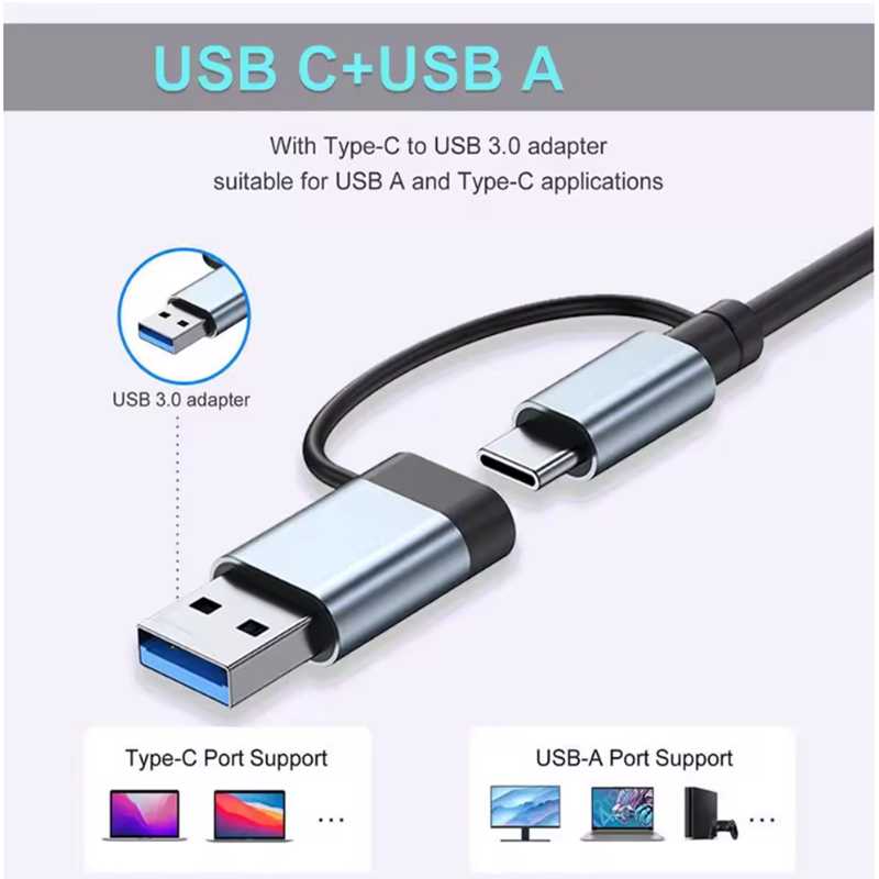 7 Ports USB A C Hub Concentrat - Laptop Accessories For Programmers reseña y precio