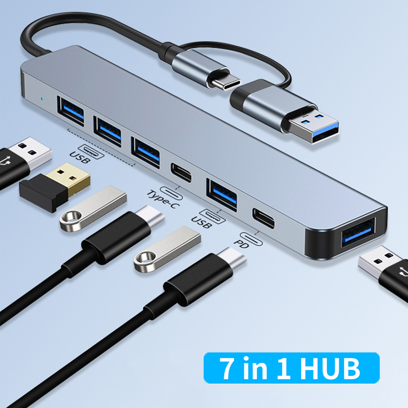 7 Port USB A Type C Hub Concen - Laptop Accessories For Programmers reseña y precio