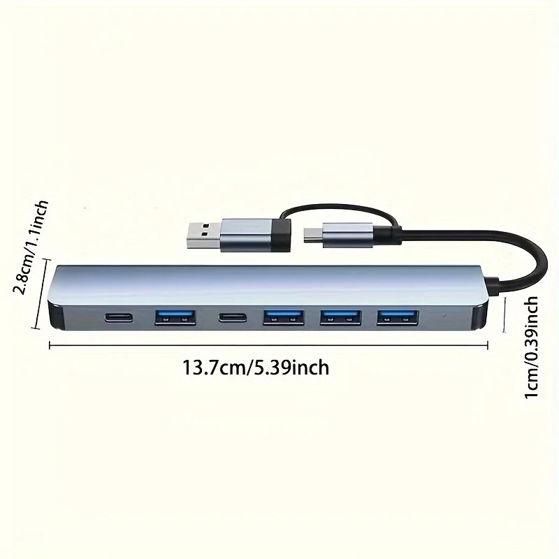 7 Port USB A Type C Hub Concen - Laptop Accessories For Programmers reseña y precio