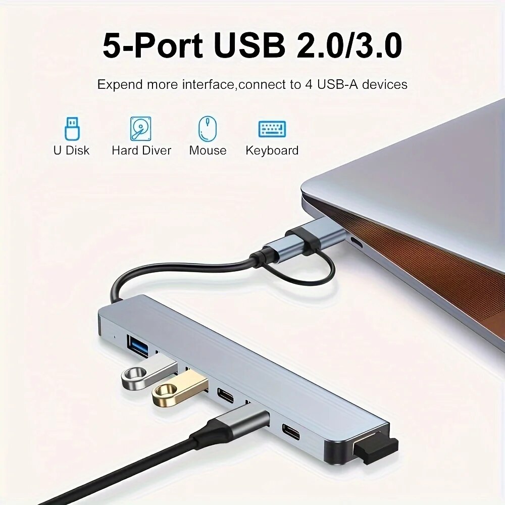 7 Port USB A Type C Hub Concen - Laptop Accessories For Programmers reseña y precio