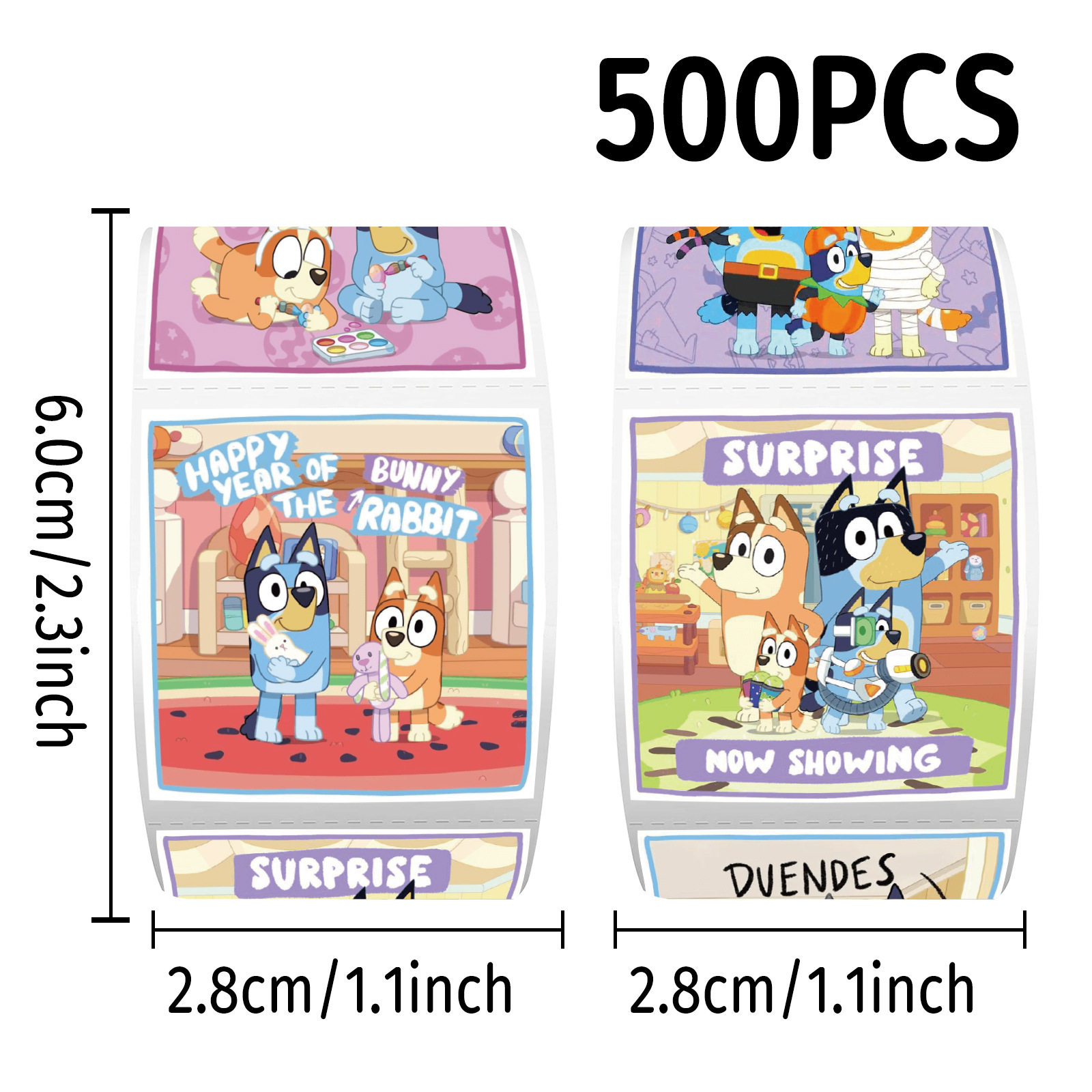 Wholesale 500Pcs/Roll Bluey St - Laptop Accessories reseña y precio