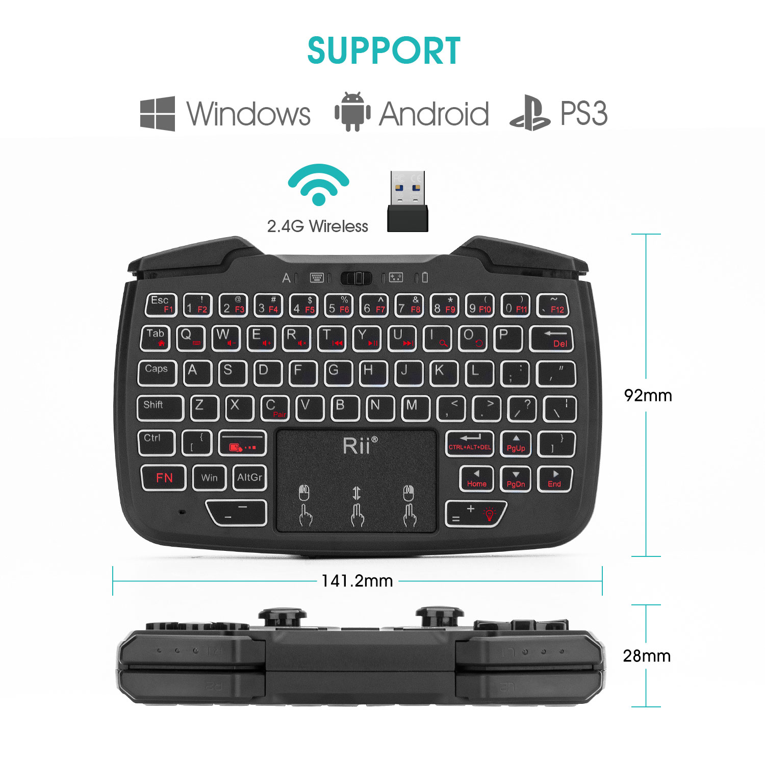 Rii RK707 2.4GHz Wireless Port - Laptop Accessories Combo reseña y precio