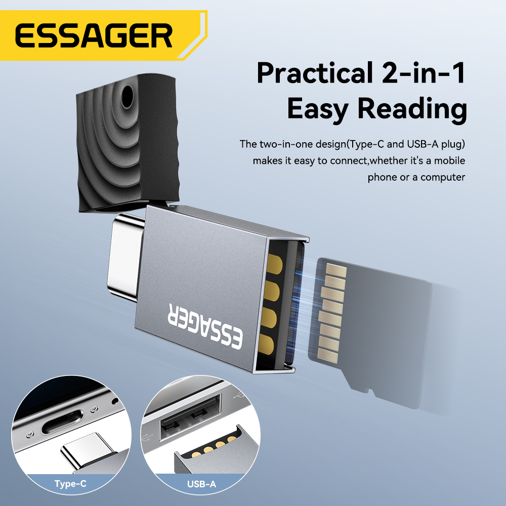 Essager 2 in 1 TF SD Card Read - Laptop Accessories For Programmers reseña y precio