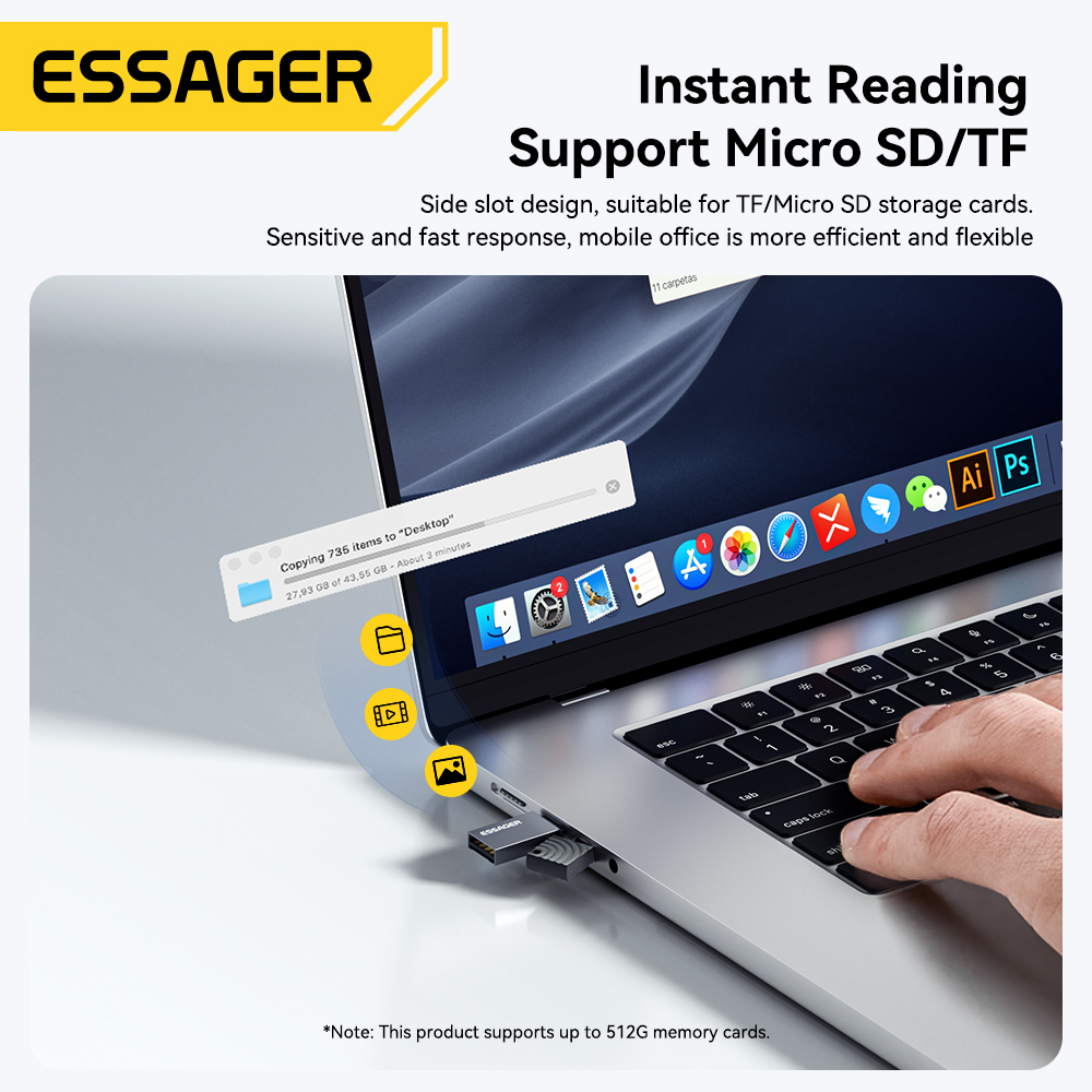 Essager 2 in 1 TF SD Card Read - Laptop Accessories For Programmers reseña y precio