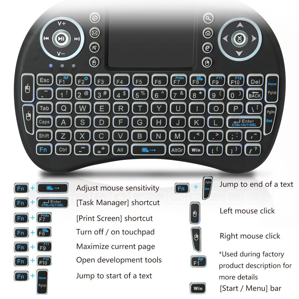 Backlit Mini Wireless Keyboard - Laptop Accessories Combo reseña y precio