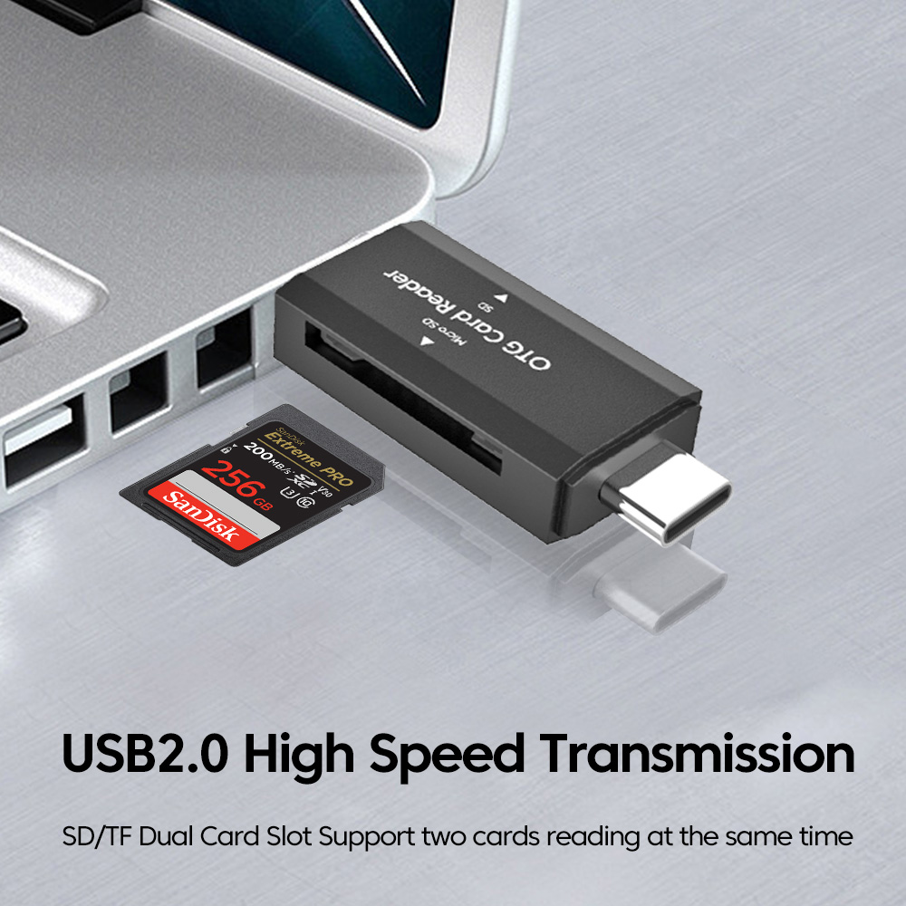 2 in 1 Type C SD TF Card Reade - Laptop Accessories For Programmers reseña y precio