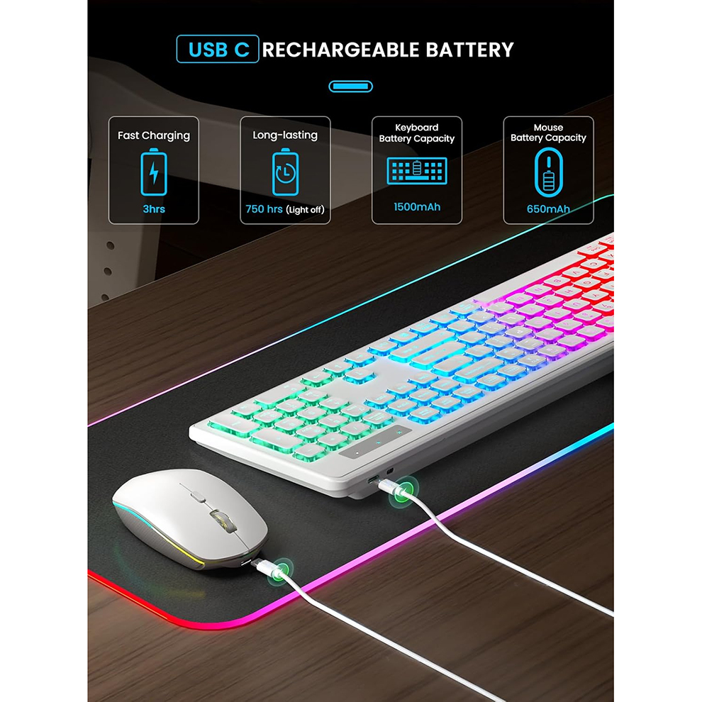 Backlit Wireless Keyboard and  - Laptop Accessories Combo reseña y precio