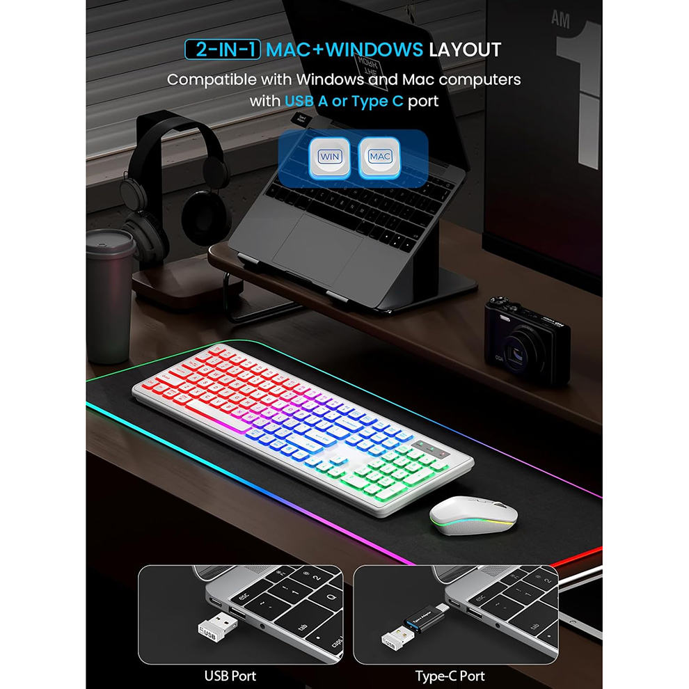 Backlit Wireless Keyboard and  - Laptop Accessories Combo reseña y precio